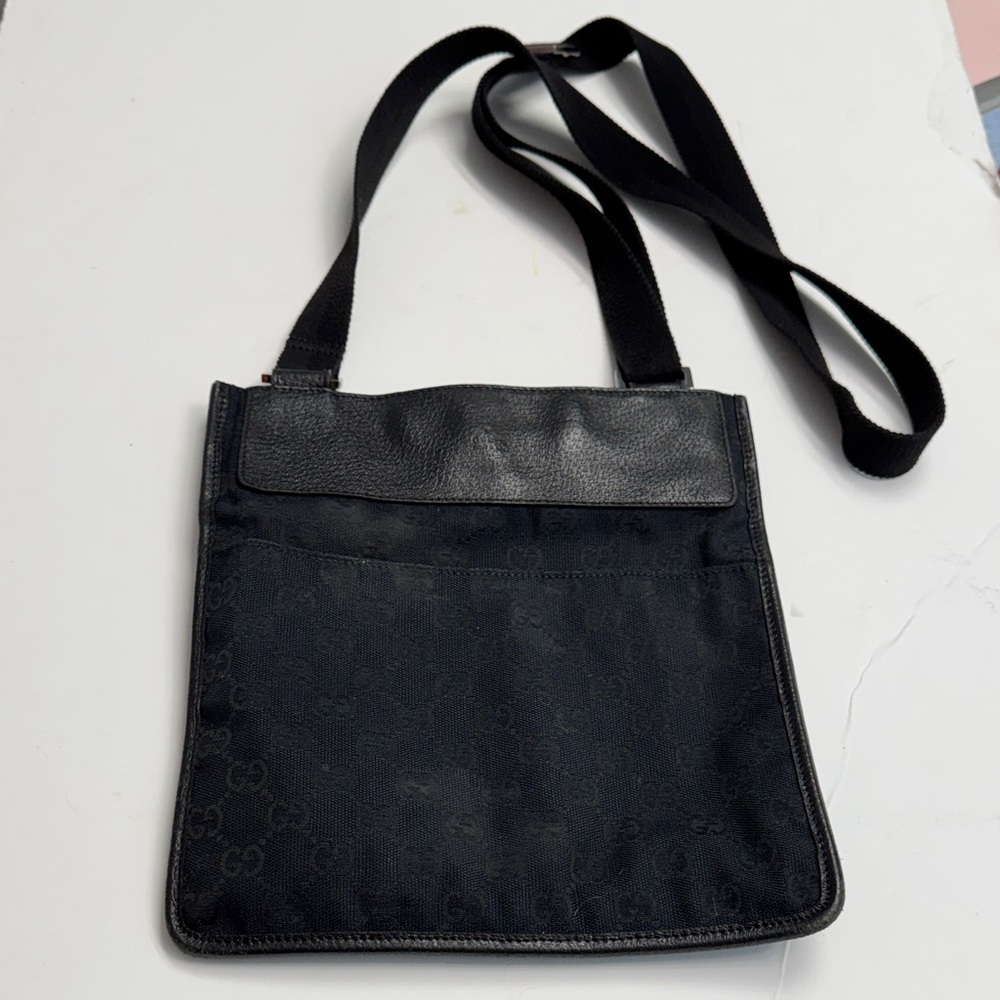 Gucci Black GG Logo Crossbody Bag